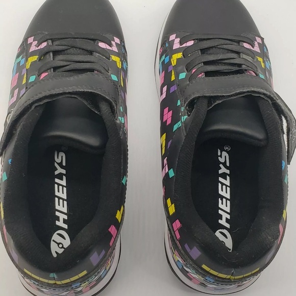 HEELYS Dual Up X2 Youth  Black Tetris Pink Blue Purple Blocks Size Y6  EUC - Picture 6 of 11